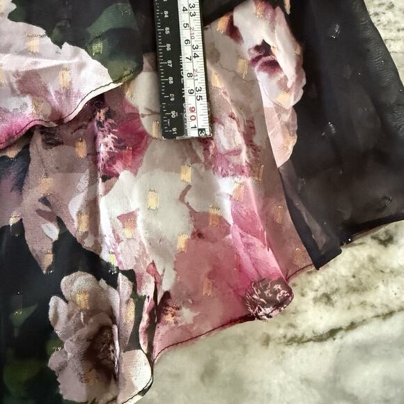 SLNY VTG Y2K Whimsigoth Dress 14 Maximalist Abstract 2000s Tiered Fairy Grunge - Picture 10 of 11